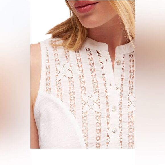 Free People Women's Sunkissed Cotton‎ Pointelle Tank Top, SIZE SMALL - Picture 4 of 13